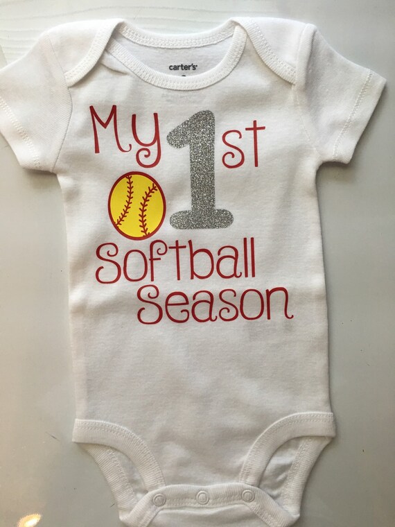 Baby Girl Softball Baseball Outfit My 1st Baseball Season