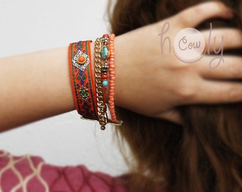 Handmade Womens Tribal Bracelet, Hippie Bracelet, Ethnic Bracelet, Boho Bracelet, Womens Bracelet, Friendship Bracelet, Gypsy Bracelet