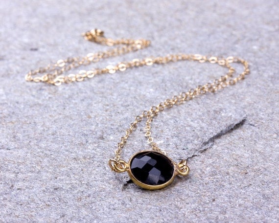 Black Onyx Necklace / Onyx necklace / Black Stone necklace