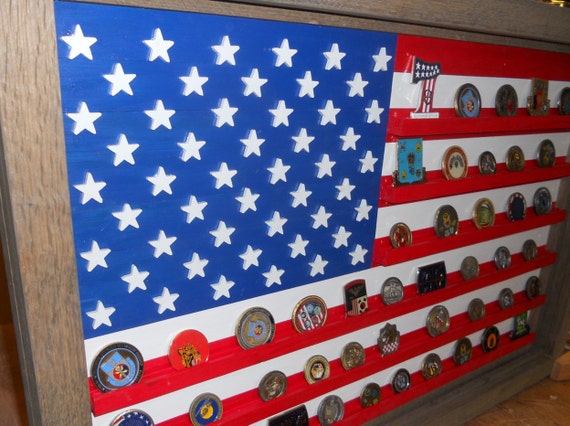 US Flag Coin Display Military Challenge US Flag Coin Display Military Challenge