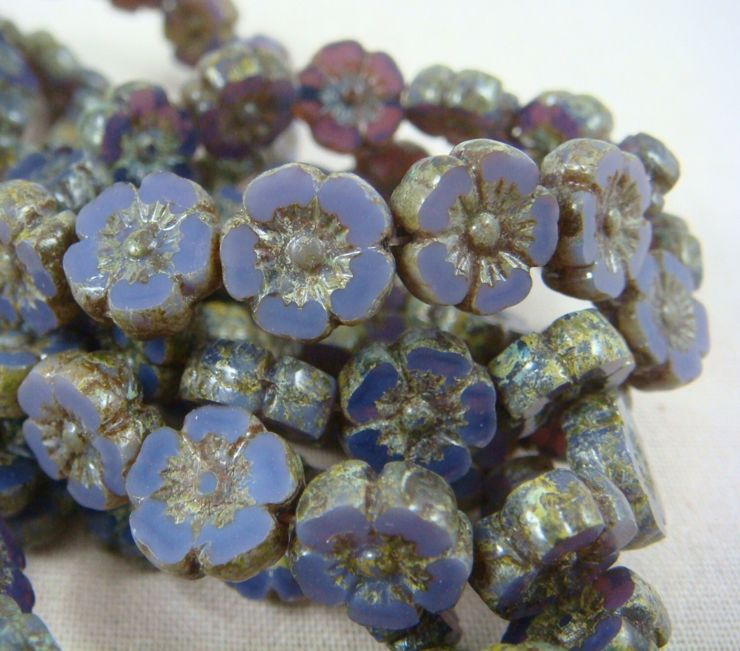 Czech Beads Czech Glass Flower Beads Hibiscus Flower