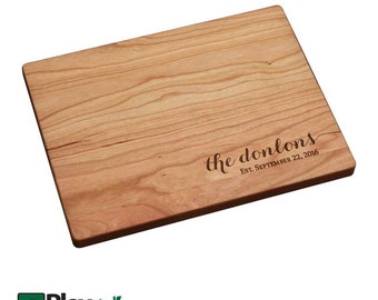 Cutting Board- Personalized Cutting Board | Personalized Wedding Gifts, Wedding Gifts, Personalized Gifts, Cursive Last Name Corner