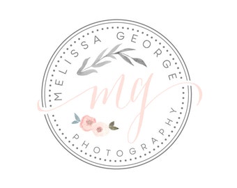 Premade Handpainted watercolor flower Logo - Photography Logo and Watermark Design - Photography or Boutique Logo - Business Branding