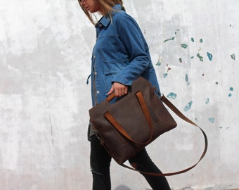 Leather crossbody, leather bag, brown leather bag,crossbody handbag, handmade leather bag, women handbag, for her, leather tote bag
