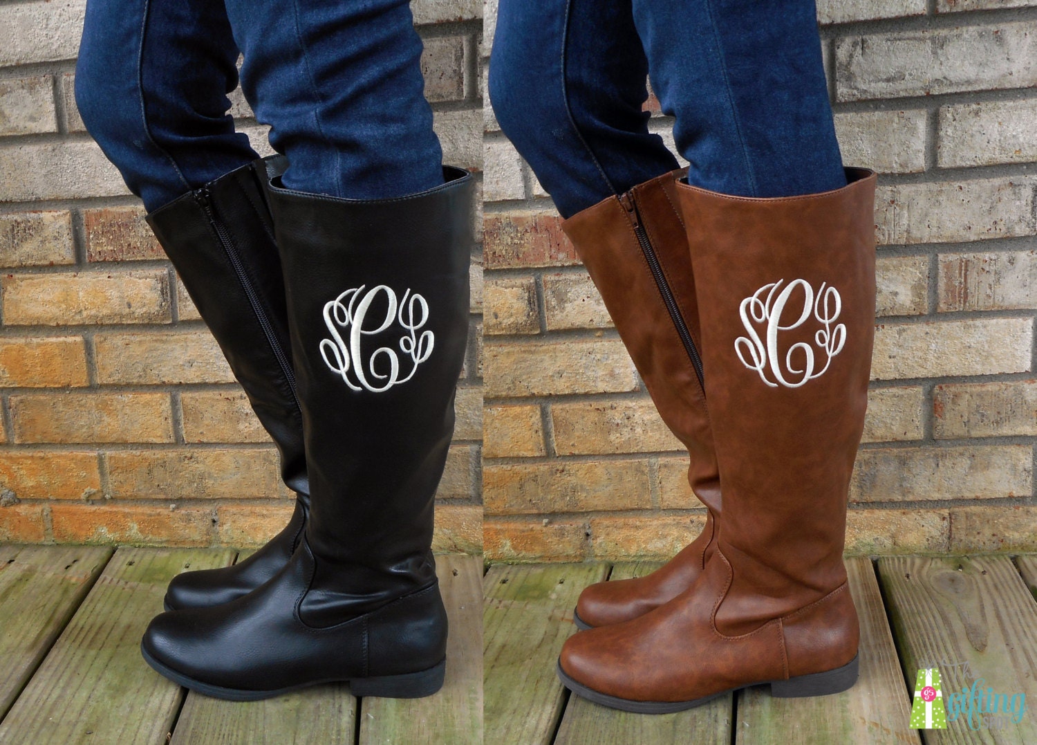 Monogrammed Boots Personalized Women's Boots by TheGiftingSpot