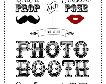 Photo Booth- Custom Wedding or Event Sign - Digital File Only