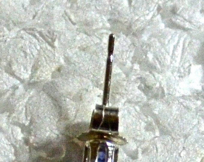 Men's Tanzanite Stud, Petite 3mm Round, Natural, Set in Sterling Silver E879M