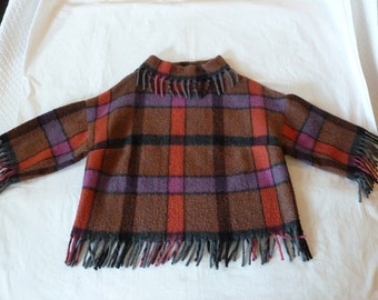 Faribo Pullover Top~~Faribault Woolen Mills Co.~~~Faribo Throw Sweater~~Plaid Wool Top/Sweater~~~Faribo Fabric Garment~~1960's Wool Sweater