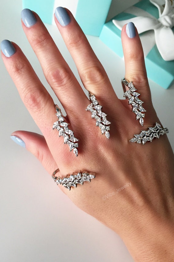 Statement Ring Cuff ring Multiple finger ring by VibeJewelryAnnaK