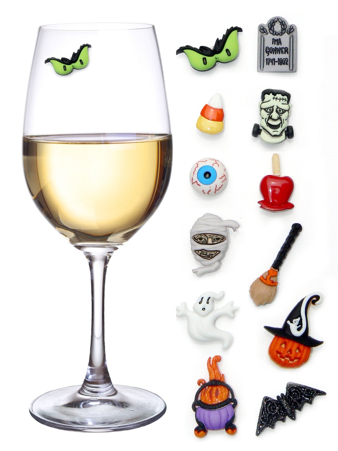 Stemless Wine Glass Charms Halloween Wine Glasses