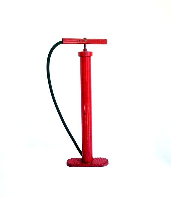 Vintage Tire Pump Red Bicycle Pump Bicycle Decor Hand Pump