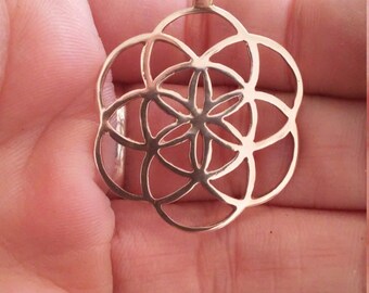 seed of life pendant in bronze - sacred geometry - flower of life - seed of life necklace