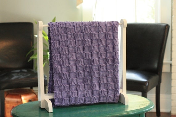 purple knit baby blanket