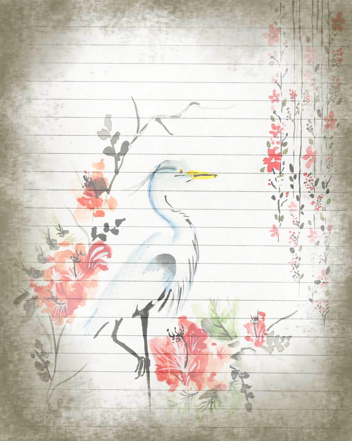 Crane writing paper