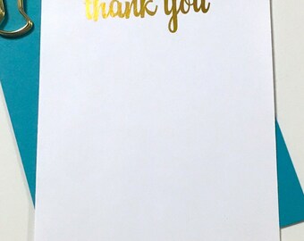 Gold Foil Thank You Cards - Gold Stationery - Calligraphy Thank You Cards - Calligraphy Stationary - Wedding Thank You Cards DM125