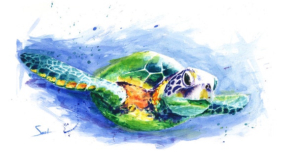 https://www.etsy.com/listing/181878977/sea-turtle-painting-green-sea-turtle-art