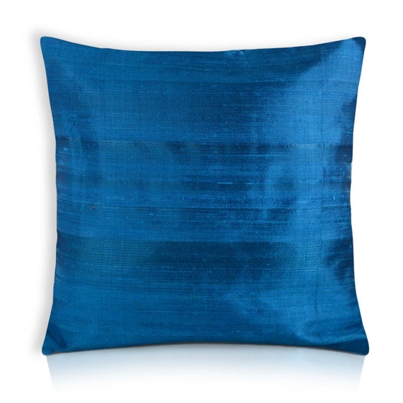 Turquoise Raw Silk Pillow Cover Dupioni Silk Cushion