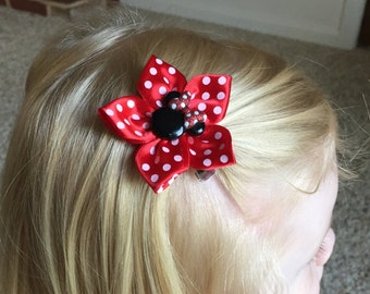 Minnie Mouse Hair Clip, Hair Bow, Girl's, Child's, Kanzashi