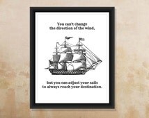 Wall Print - Typographic Prints - Vintage Ship - Nautical Prints ...