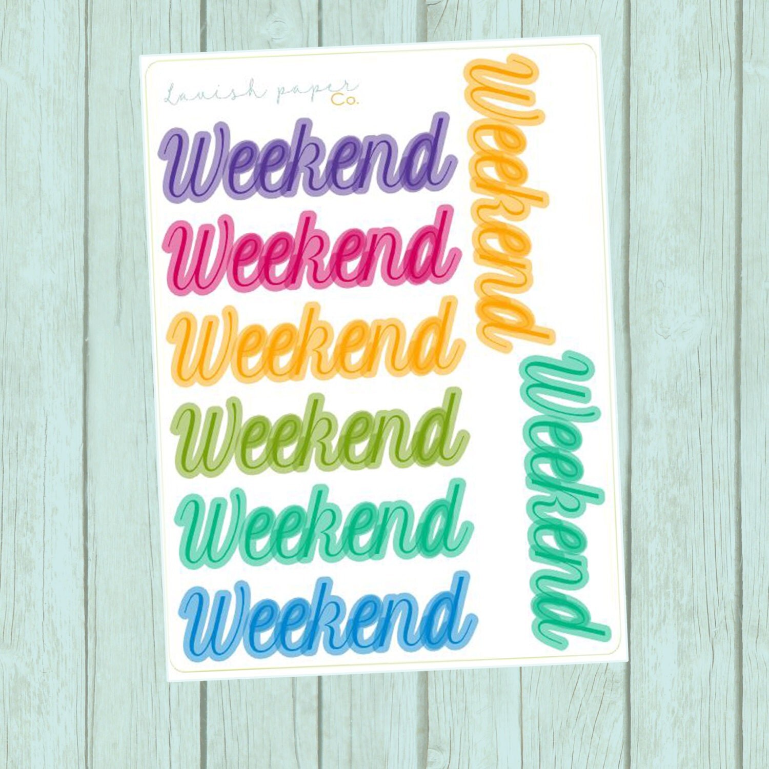 Script Weekend Planner Sticker by Lavish Paper Co. for Erin