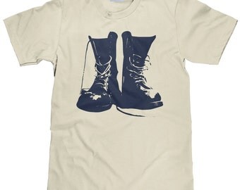Hiking Boots Shirt - TShirt for Hikers - Army Boot T Shirt - Combat Boot Tee Shirt - Item 2377