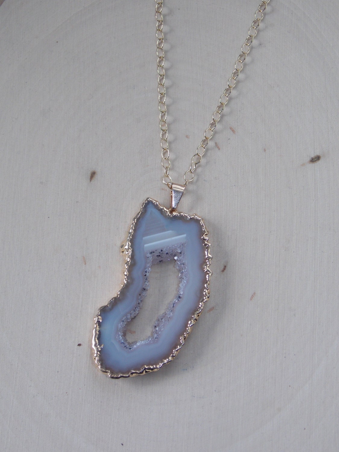 Geode Necklace / Geode Slice Necklace / Raw by MalieCreations