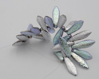 Blue Transparent 5x16mm 96305 56pcs Czech Glass Thorn Spikes