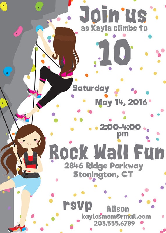 Climbing Wall Party Invitations 4