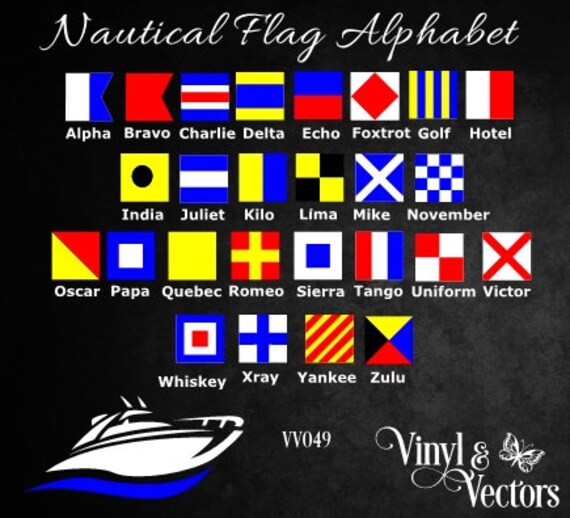 Nautical Signal Flag Alpha boating vector Cut by VinylAndVectors