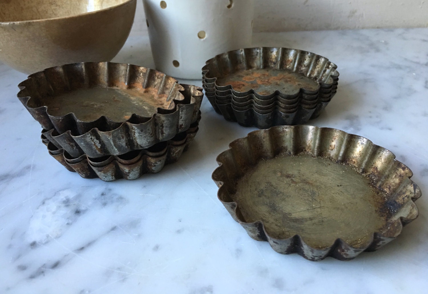 antique French baking molds antique French tart pans