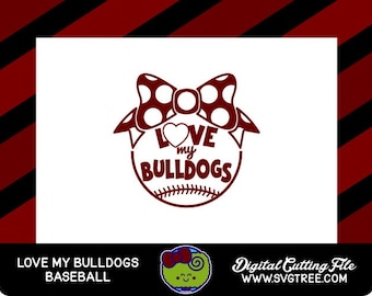 Bulldog SVG Baseball Mom SVG Baseball SVG svg files dxf files silhouette files files for cricut digital cut files polka dot svg