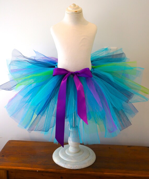 Girl's Peacock Tutu Kid's Bright Blue Tutu