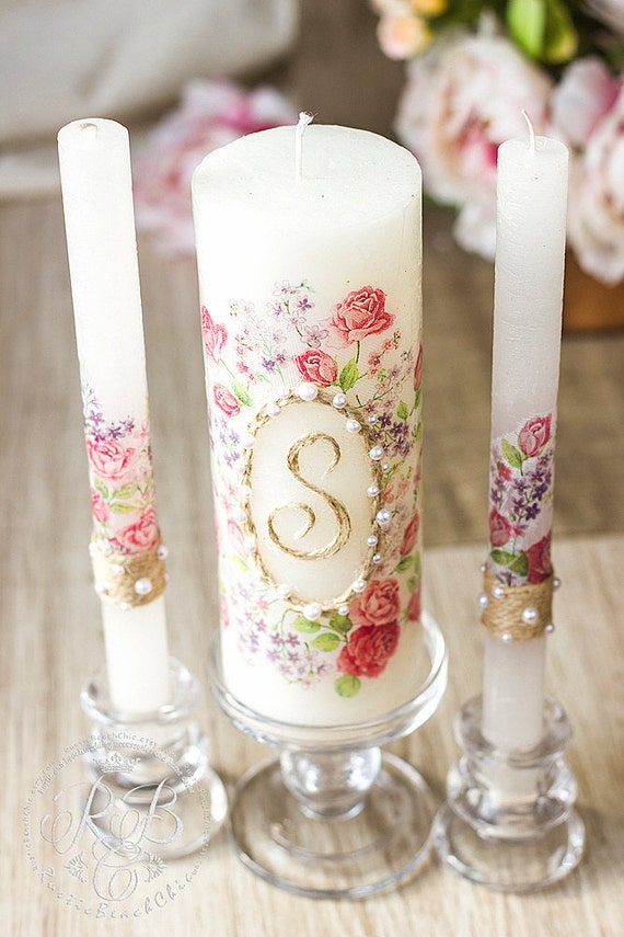 Rustic Wedding Unity Candle Personalized Wedding Candle