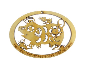 Year of the Pig Ornament - Chinese Zodiac Ornament - Zodiac Sign Ornament - Chinese Astrology Ornament - Zodiac Gift - Chinese New Year