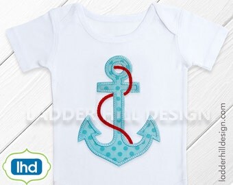 Anchor Applique with Rope Machine Embroidery Design WA010E