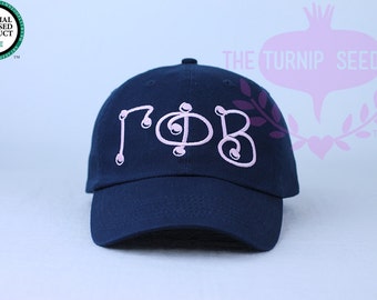 Gamma Phi Beta Baseball Cap - Marbles - Custom Color Hat and Embroidery.
