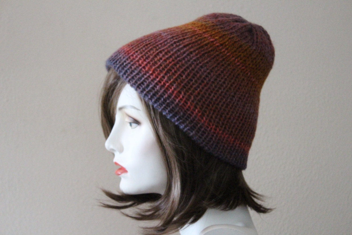 Reversible Wool Knit Beanie by DiceKnits on Etsy
