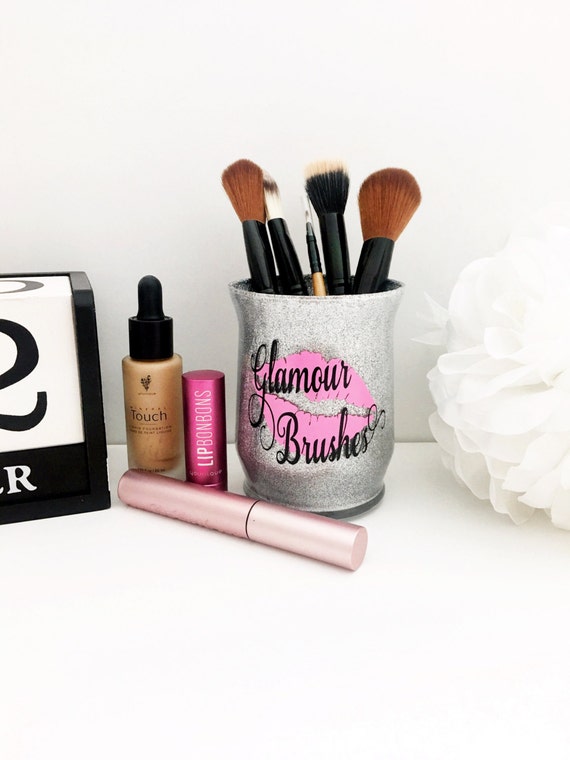 Makeup Brush Holder Glitter Dipped Makeup Organizer