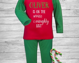 Personalised Kids Christmas PJ's / Pyjamas / Xmas / Eve Box / With Name / Custom / Luxury / Santa / Gift / Child / Children / Baby