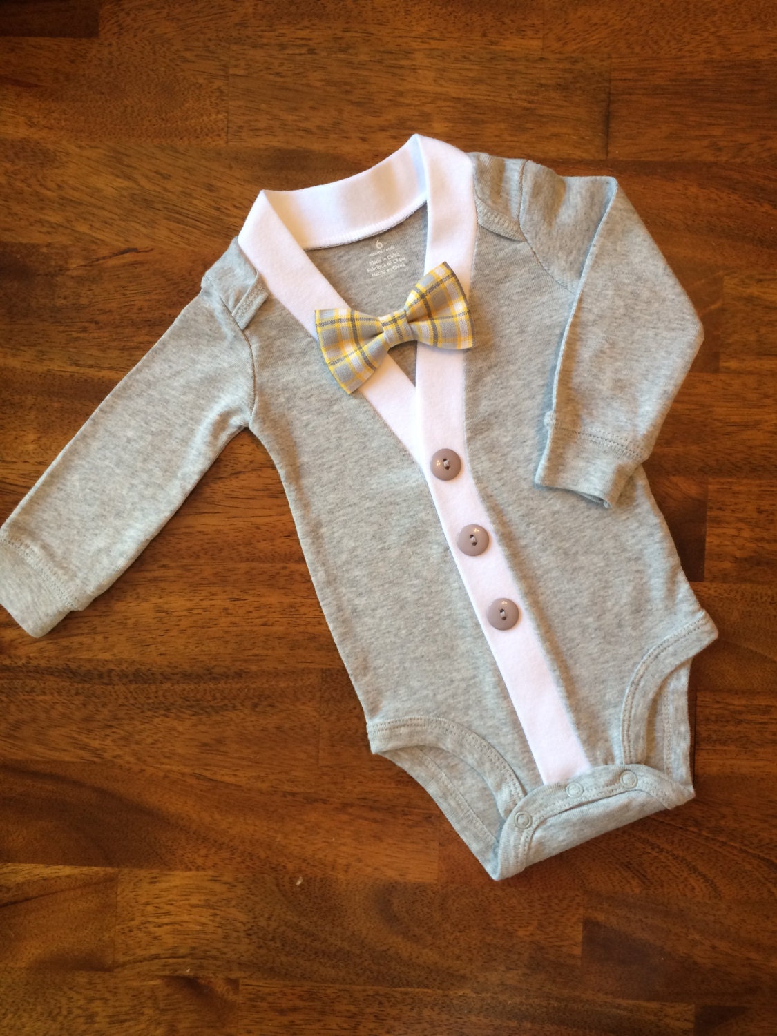 Baby Cardigan One Piece Bow Tie Set Grey Infant Cardigan with