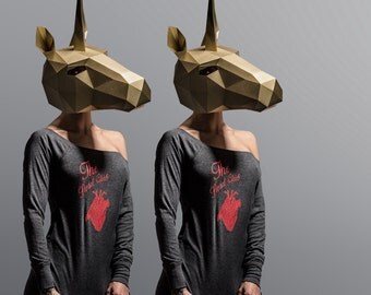 Unicorn Mask - Make your own 3D mask from recycled card