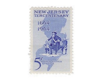 Qty of 10 - Unused 1964 Vintage Postage Stamp - New Jersey - No. 1247