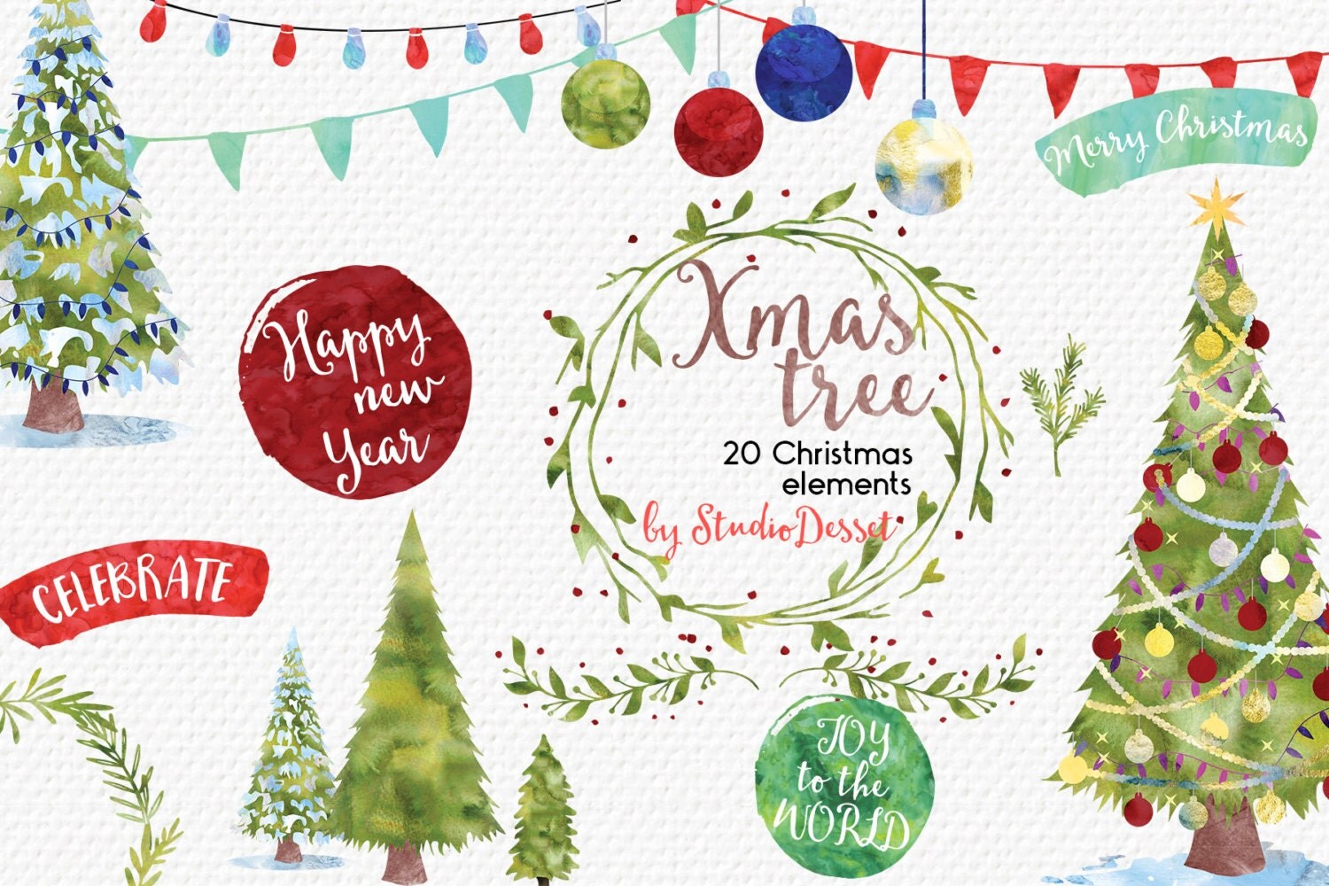 Christmas Cliparts Watercolor Christmas Clip Art Christmas