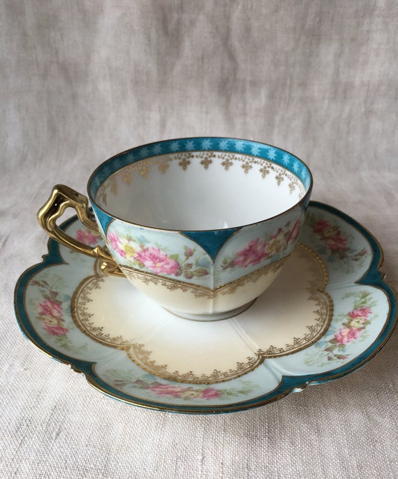 Antique RS Prussia Tea Cup and Saucer