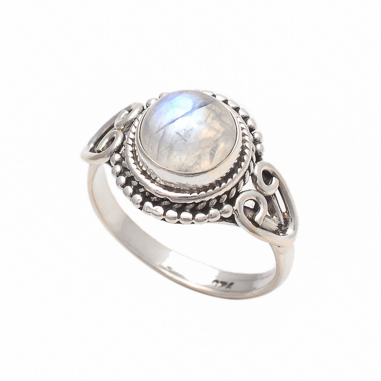 Rainbow Moonstone ring 925 Solid sterling silver by avicraft