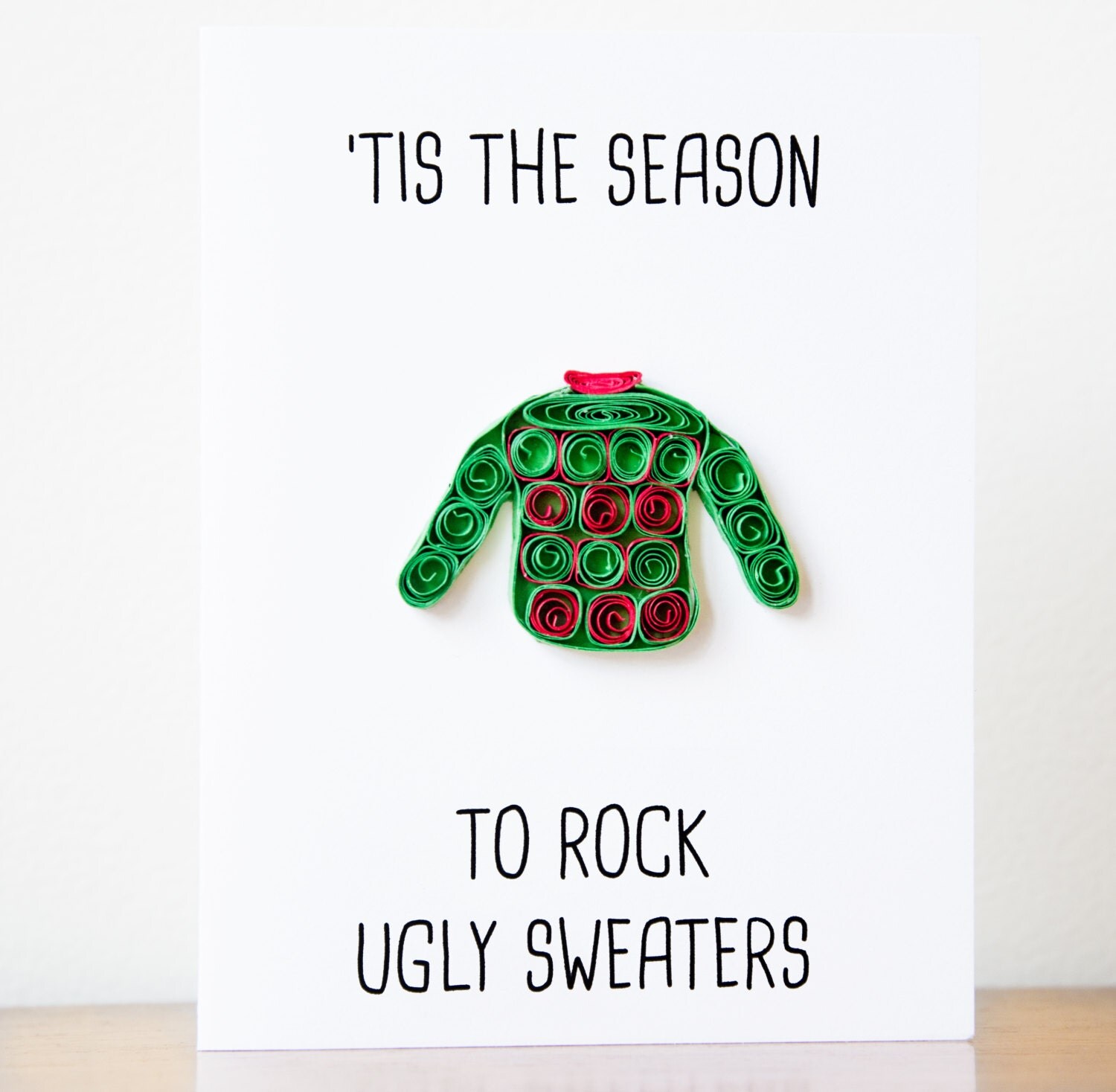 Funny Christmas Card Ugly Sweater Card Funny by ofthingspretty