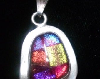 Sterling Silver and Dichroic Glass Pendant