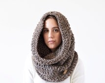 hooded cowl . crochet cowl . knit cowl . snood scarf . knit hood ...
