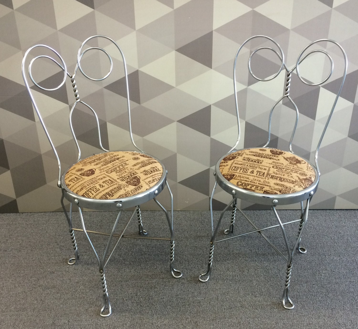 Chrome Twisted Wire Soda Shop Chairs Ice Cream Parlor Chairs – Haute Juice