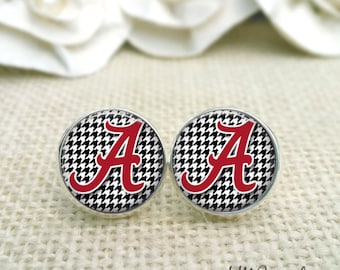 University of Alabama Earrings, Crimson Tide Earrings, Alabama Jewelry, Roll Tide Earrings
